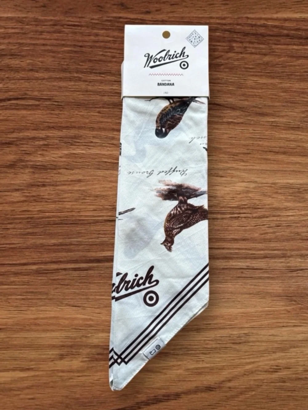 Woolrich Bird Motif Cotton Bandana Scarf